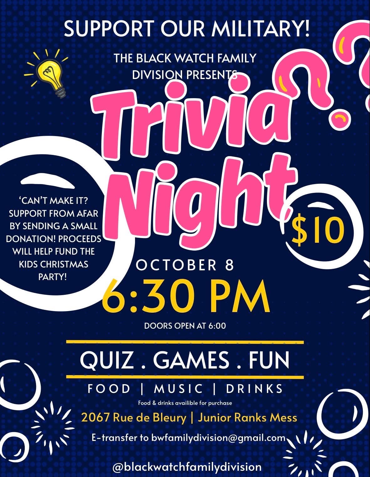Trivia Night | Black Watch Family Division